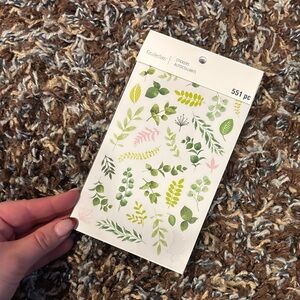 Recollections Vibrant Green and Pink Botanical Stickers